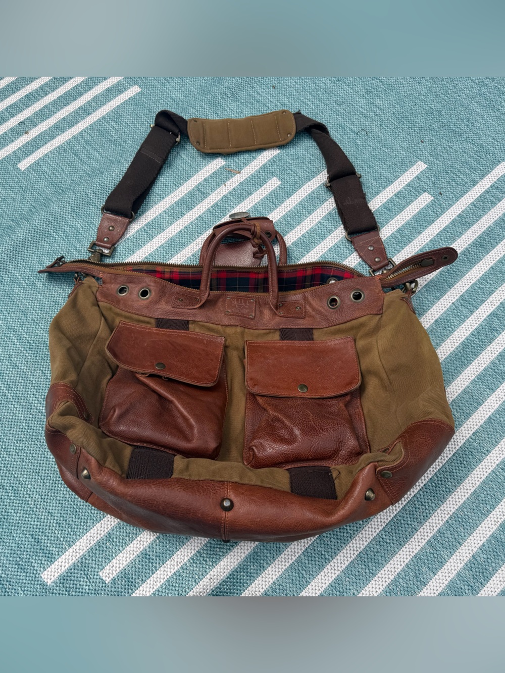 Will’s leather goods duffle Canvas and Leather Travel Tote Bag